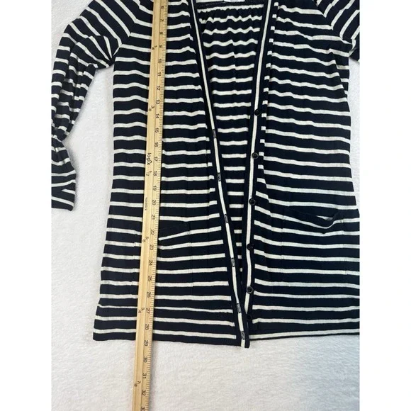 NWT J Crew Women's Medium Nautical Navy Stripe Cardigan Pockets Buttons Preppy - Picture 4 of 8